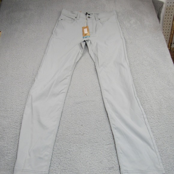 Prana Other - Prana Mens Stretch Zion Slim Fit Pants Gray Water Repellent UPF 50 32x34 NEW